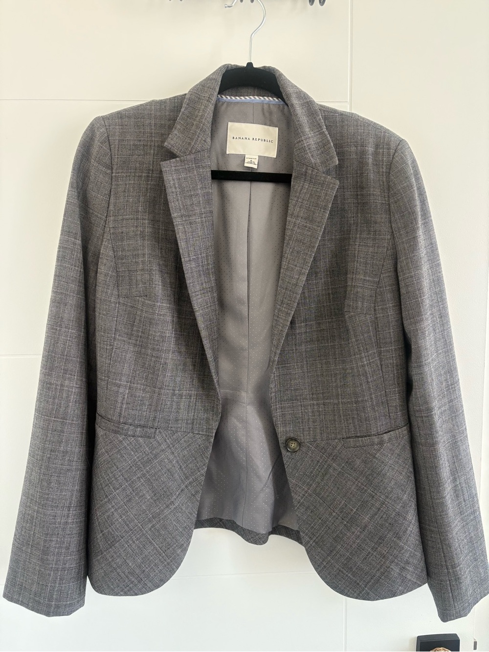 Banana Republic Gray Plaid Women's Blazer
